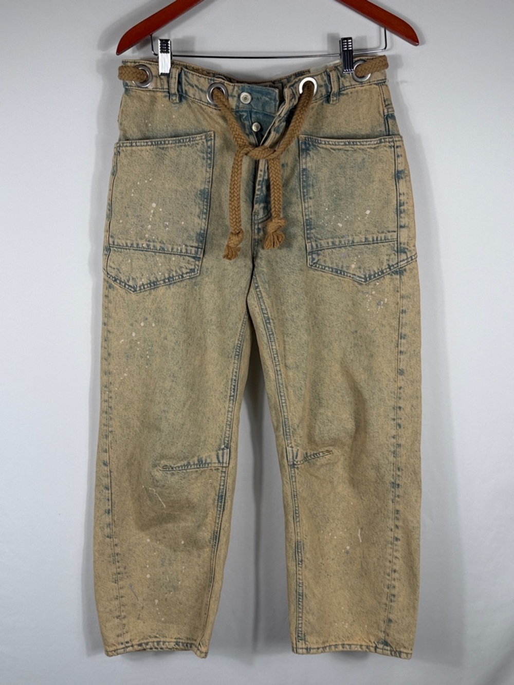 Free People Moxie Low Slung Pull-On Barrel Jeans Pants In Rodeo. Waist 30 inches - Picture 5 of 13